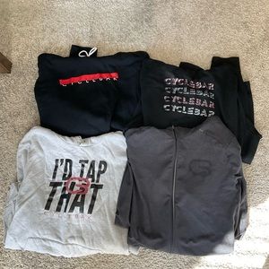 Four 2x CycleBar Hoodies